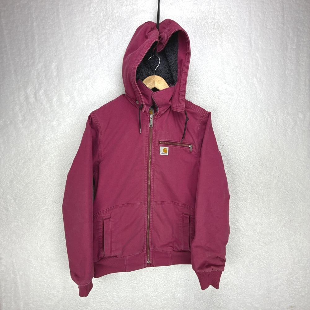 Carhartt Wildwood‎ Jacket Sherpa Lined Womens Medium 100815-648 Merlot Purple